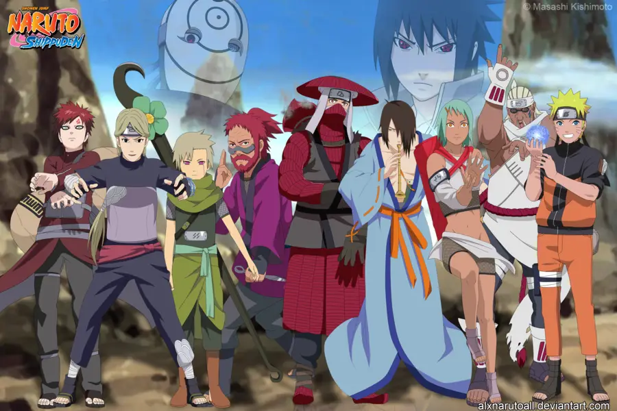 Gambar karakter-karakter utama Naruto Shippuden