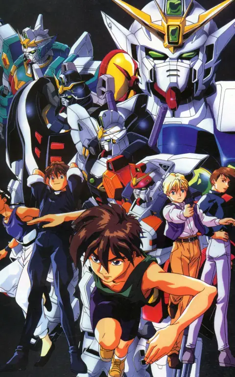 Gambar karakter-karakter utama dalam anime Gundam Wing