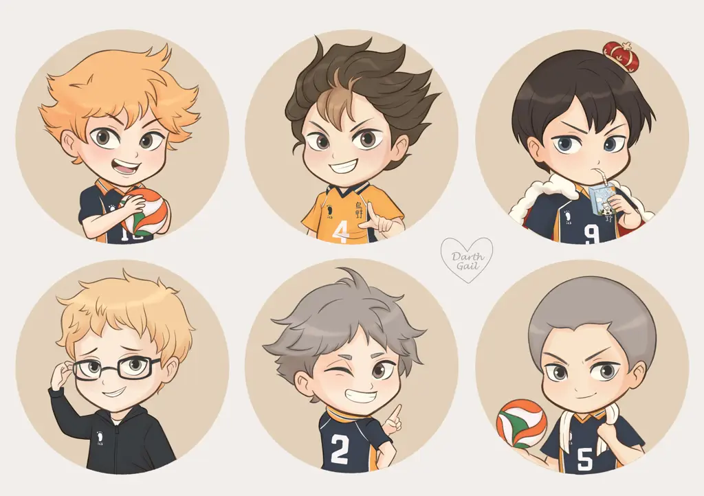 Gambar karakter Haikyuu versi chibi yang lucu