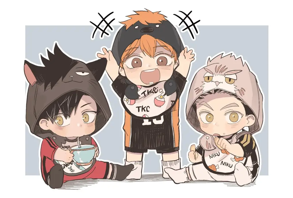 Gambar karakter-karakter utama dalam anime Haikyuu!!