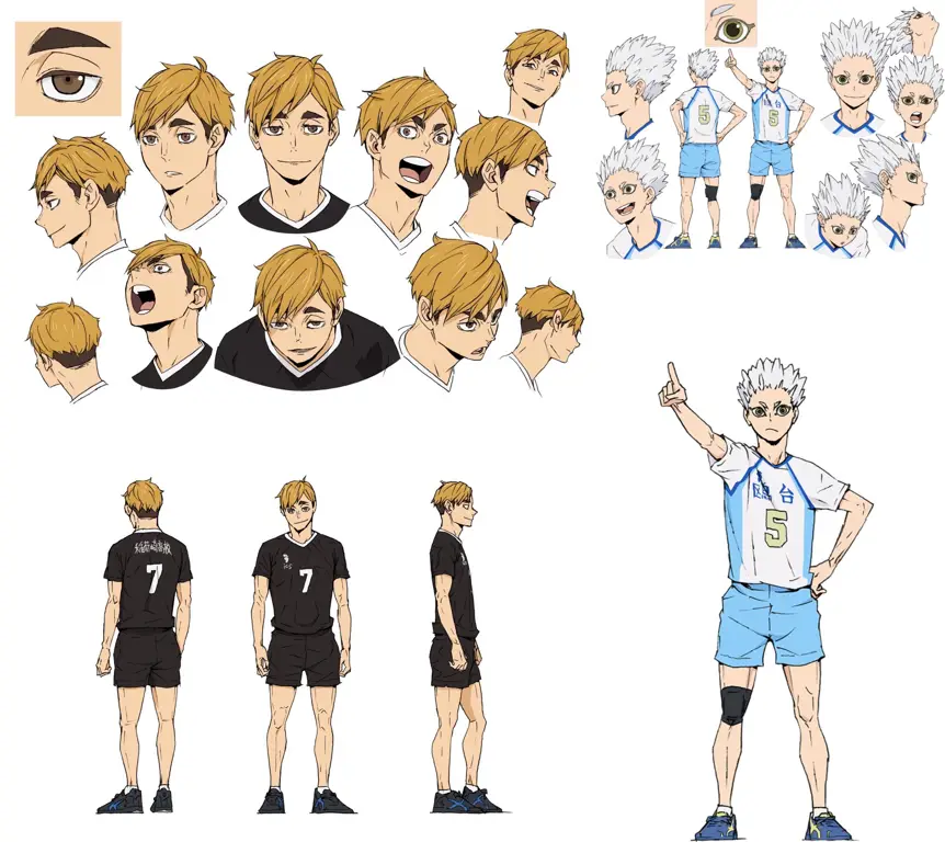 Gambar para karakter utama Haikyuu!!