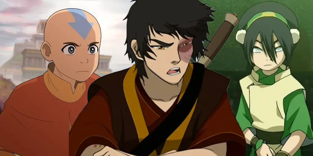 Gambar para karakter utama Avatar: The Last Airbender