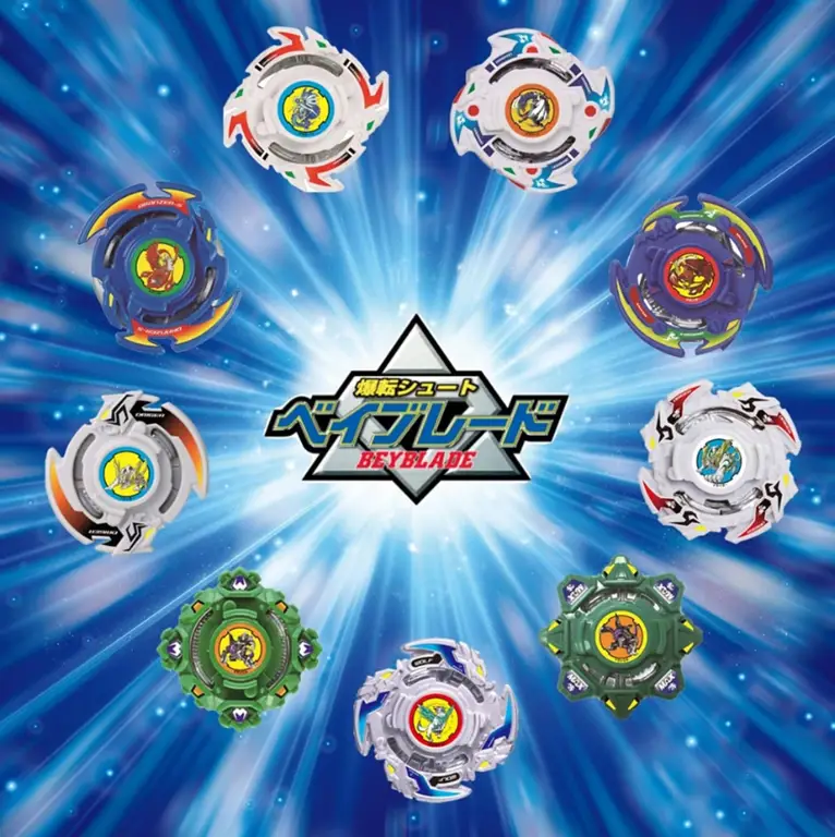 Gambar karakter-karakter utama dalam anime Bakuten Shoot Beyblade