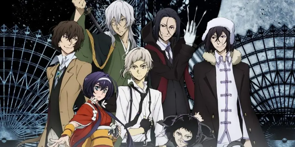 Ilustrasi karakter-karakter dalam manga Bungou Stray Dogs