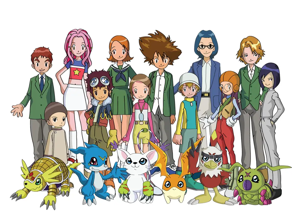 Berbagai karakter Digimon dari berbagai seri