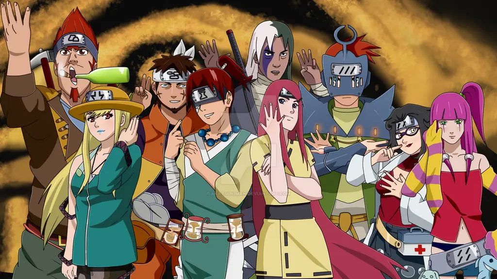 Gambar karakter-karakter utama Naruto Shippuden