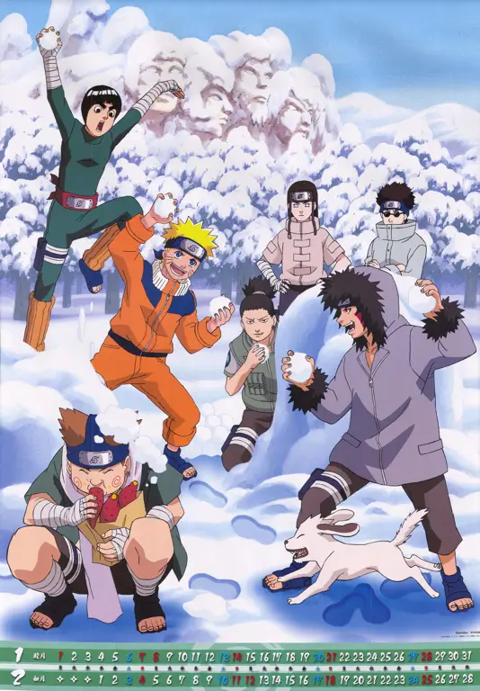 Gambar para karakter utama Naruto