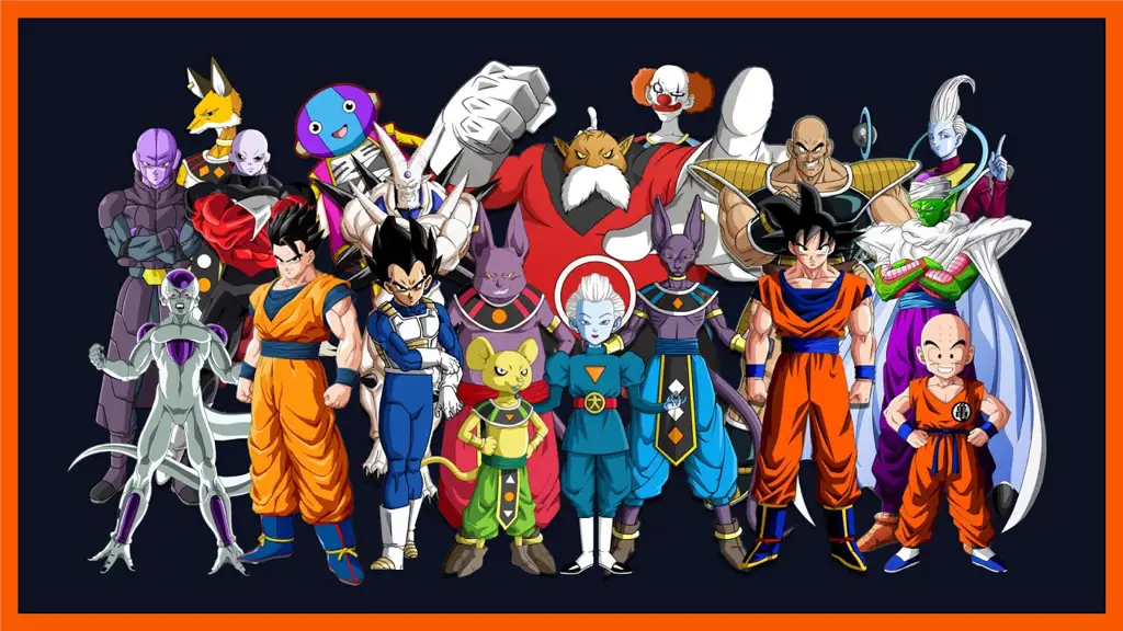 Para karakter Dragon Ball Z dalam berbagai pose dan ekspresi