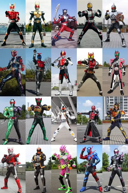 Berbagai karakter Kamen Rider yang ikonik