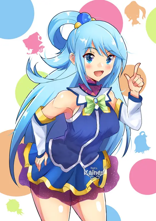 Gambar karakter-karakter utama dalam anime Konosuba