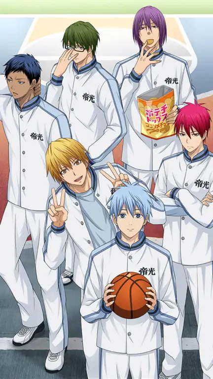 Gambar karakter-karakter utama dalam anime Kuroko no Basket