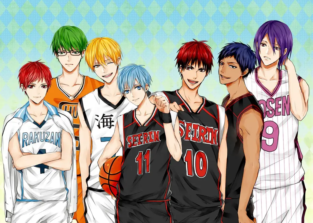 Gambar karakter-karakter utama dalam anime Kuroko no Basket