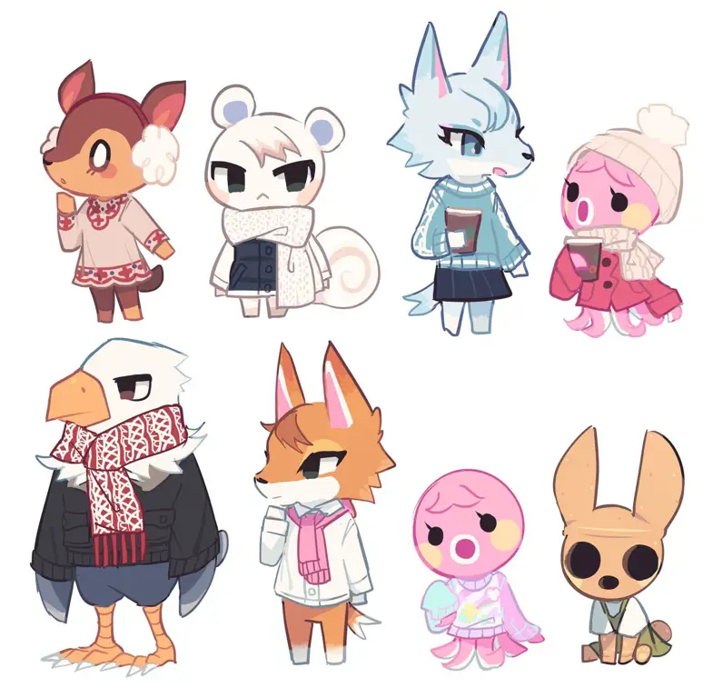 Gambar karakter-karakter lucu di Animal Crossing