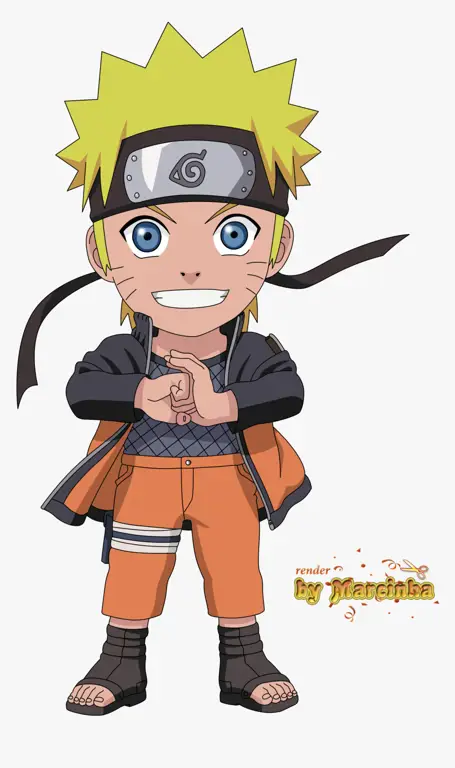 Gambar karakter Naruto SD versi chibi yang lucu dan menggemaskan.