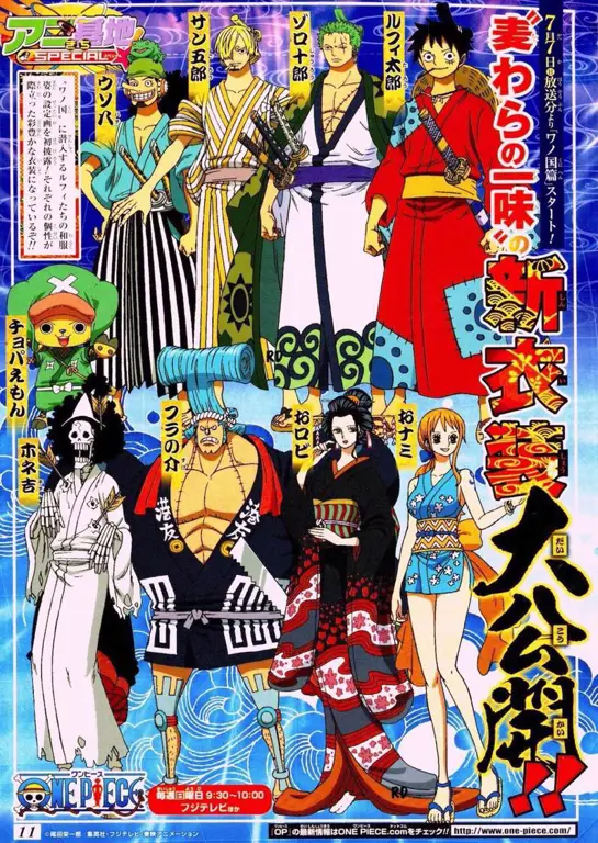 Gambar karakter-karakter utama One Piece