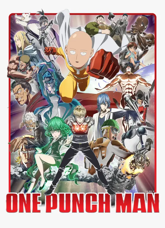 Gambar berbagai karakter dalam One Punch Man