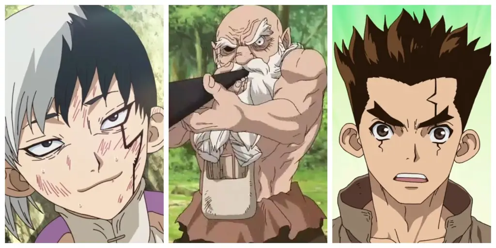 Para karakter dalam anime Dr. Stone