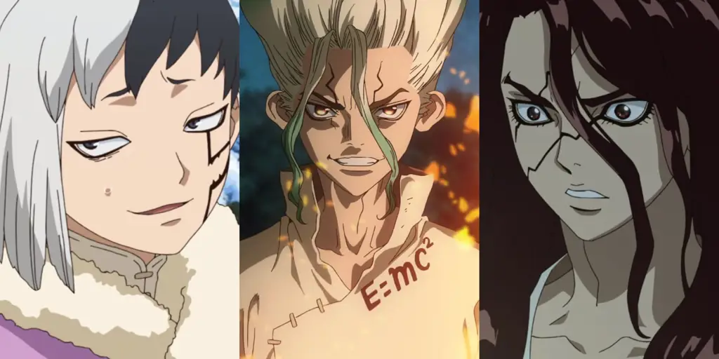 Gambar beberapa karakter dalam anime Dr. Stone