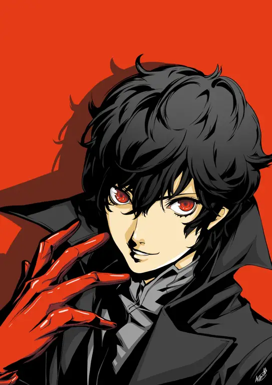 Ilustrasi karakter Persona 5 bergaya anime