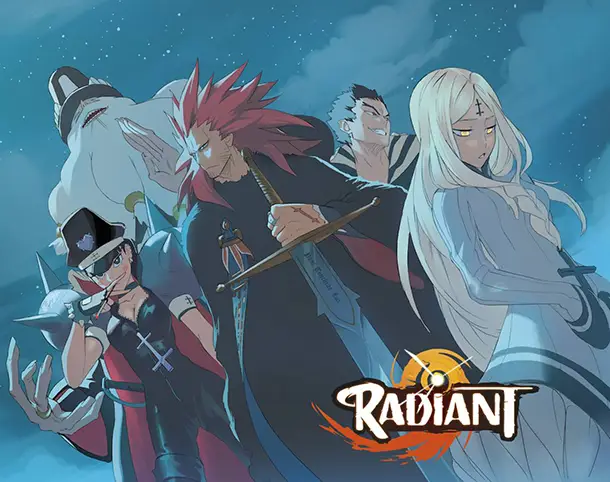 Gambar beberapa karakter utama dalam manga Radiant