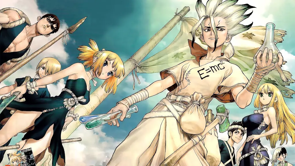 Gambar berbagai karakter di Dr. Stone