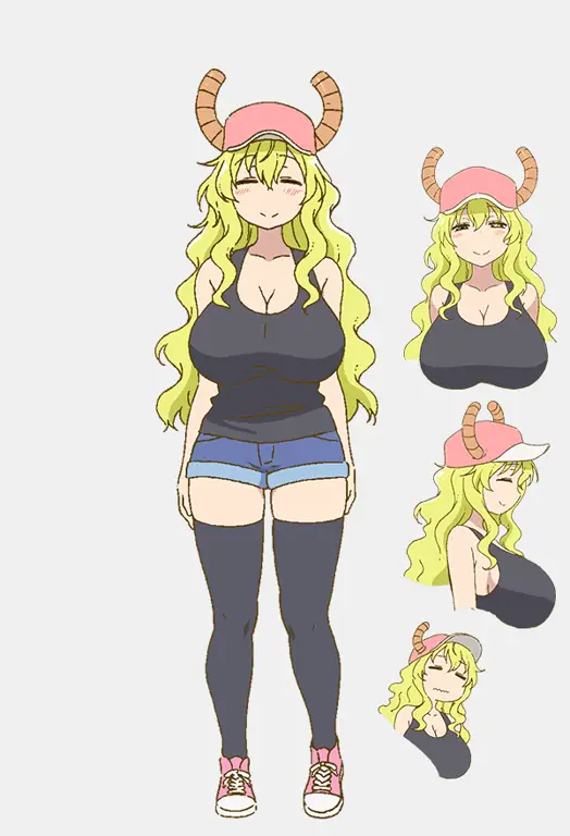 Gambar berbagai karakter dalam anime Kobayashi's Dragon Maid