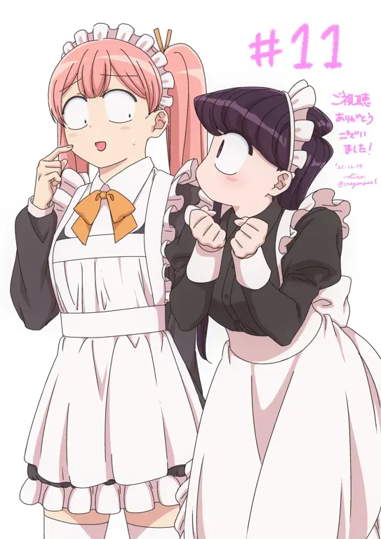 Gambar para karakter di Komi-san wa Komyushou desu