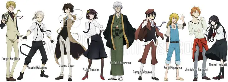 Gambar grup karakter Bungou Stray Dogs