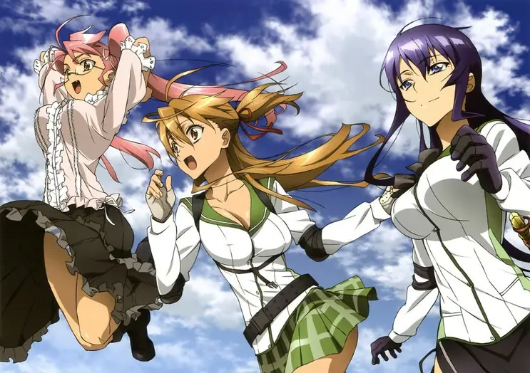 Gambar para karakter utama di Highschool of the Dead