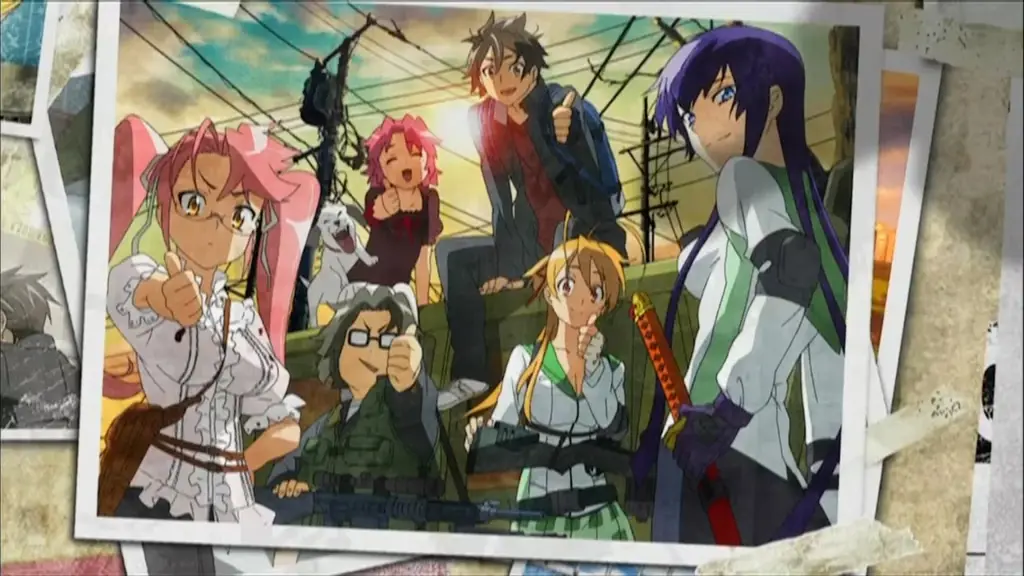 Para karakter dalam anime Highschool of the Dead