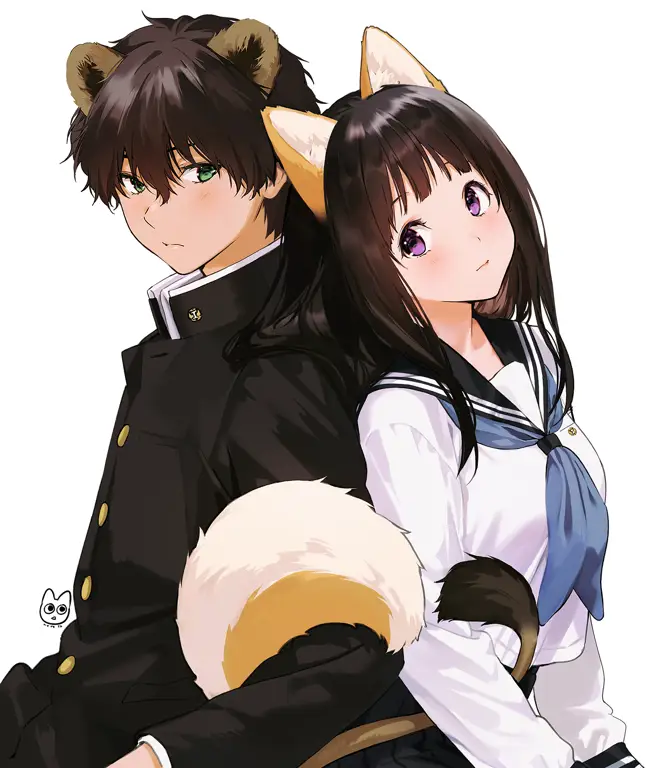 Gambar karakter-karakter utama anime Hyouka