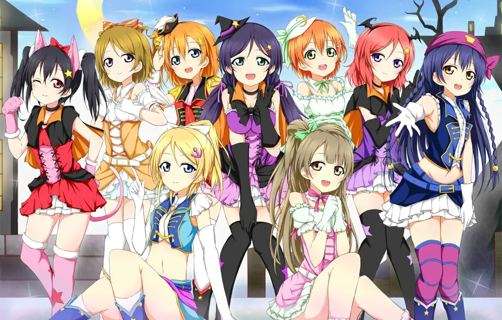 Gambar para karakter utama Love Live! School Idol Project