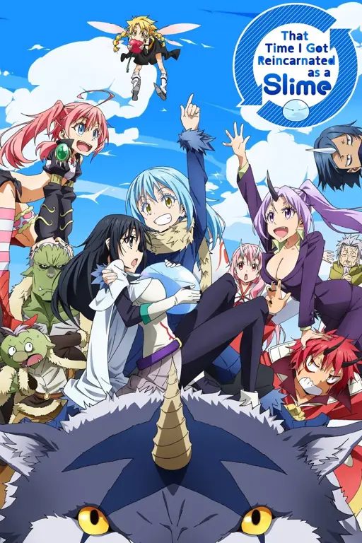 Gambar karakter-karakter utama di anime Tensei Shitara Slime Datta Ken