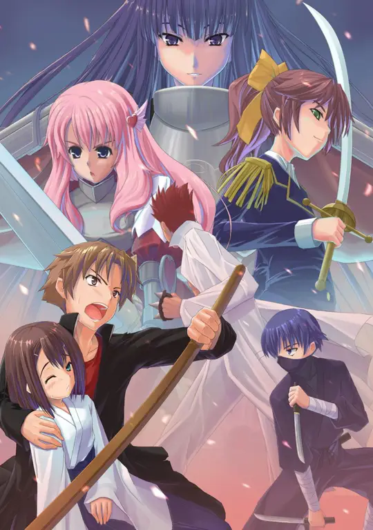 Gambar karakter-karakter utama dalam anime Baka to Test to Shoukanjuu