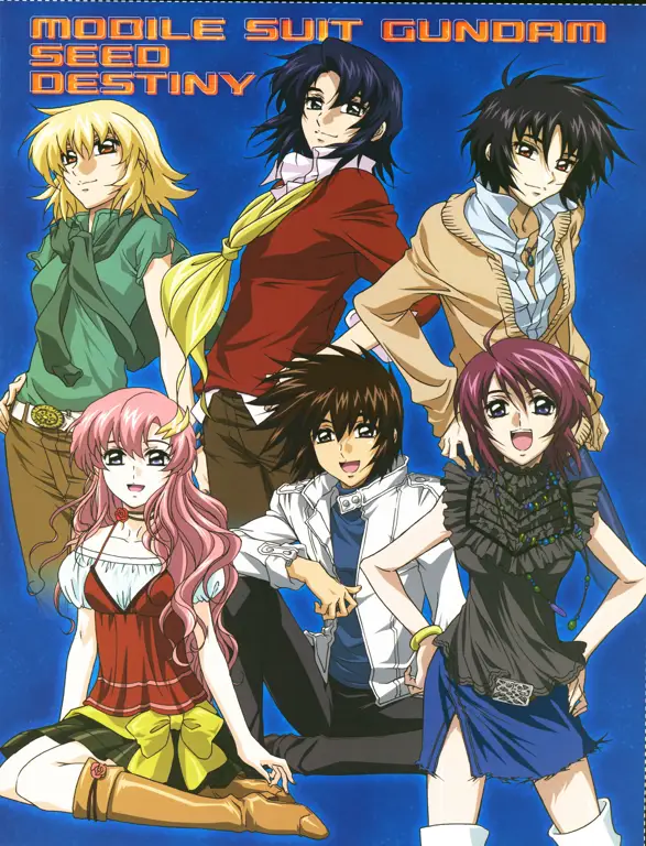 Gambar karakter-karakter utama dalam Gundam SEED Destiny