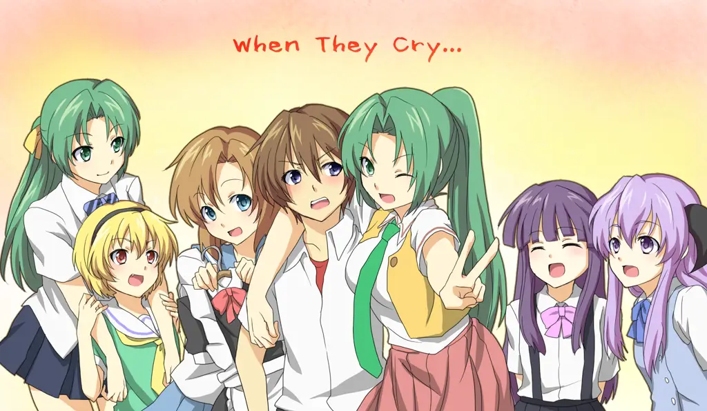 Gambar karakter utama dalam Higurashi no Naku Koro Ni