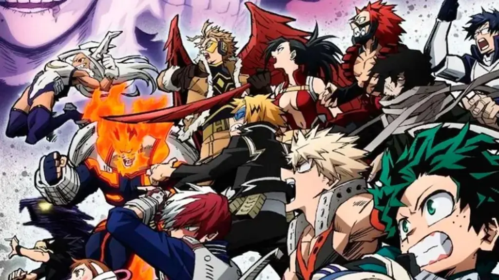 Gambar karakter-karakter utama dalam My Hero Academia