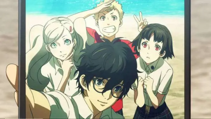 Gambar yang menampilkan para karakter utama Persona 5 the Animation