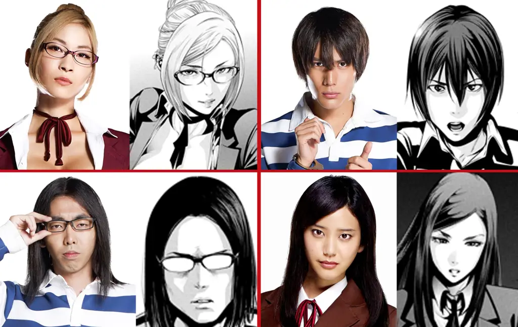 Para karakter utama dalam anime Prison School