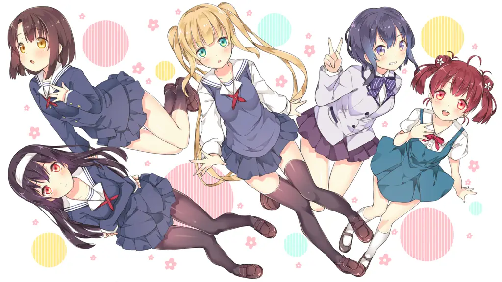 Gambar karakter-karakter dalam Saekano