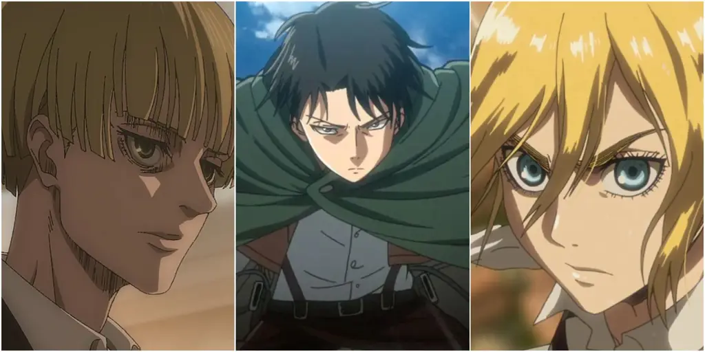 Gambar para karakter utama Attack on Titan