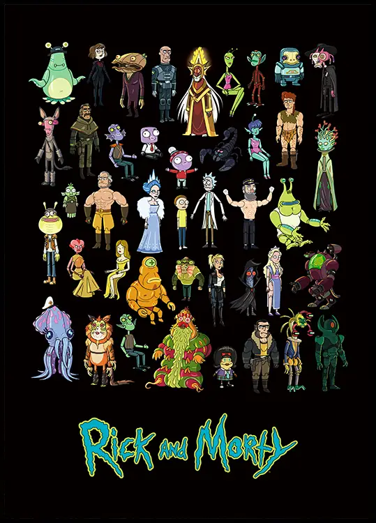 Gambar karakter Rick dan Morty