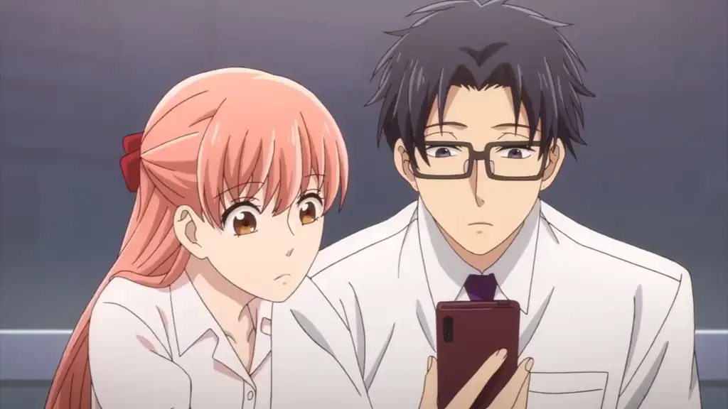 Gambar karakter-karakter utama dalam anime Wotaku ni Koi wa Muzukashii