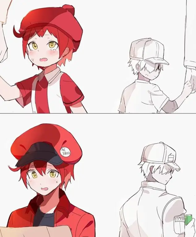 Ilustrasi karakter-karakter dalam anime Hataraku Saibou