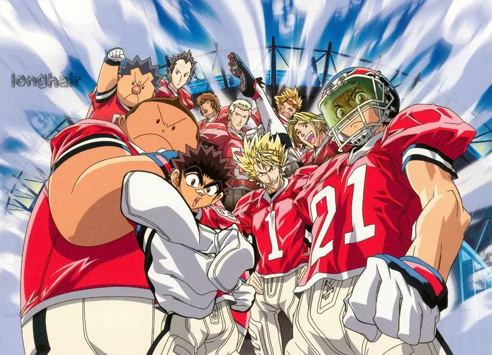 Gambar beberapa karakter Eyeshield 21 bersama-sama