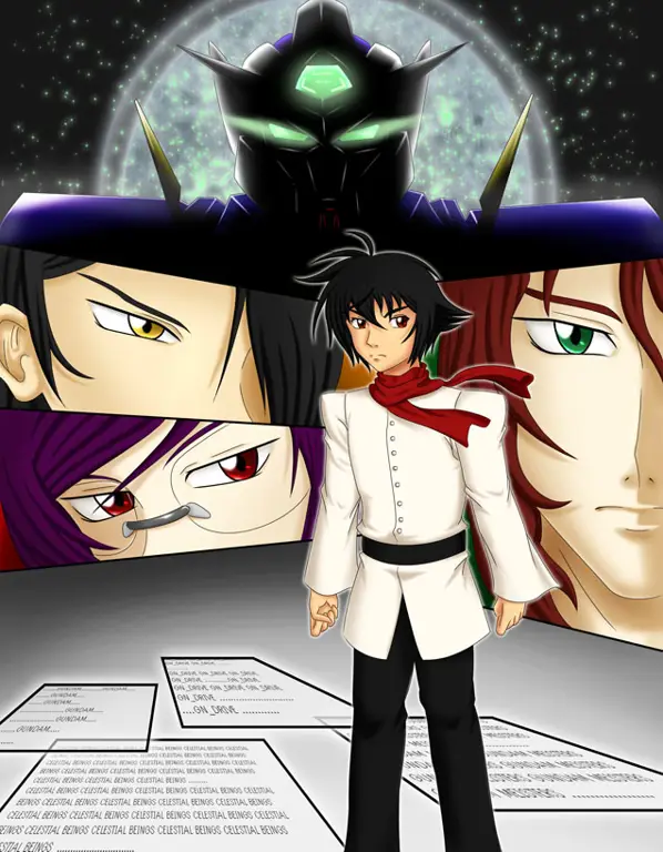 Gambar karakter-karakter utama dalam anime Gundam 00