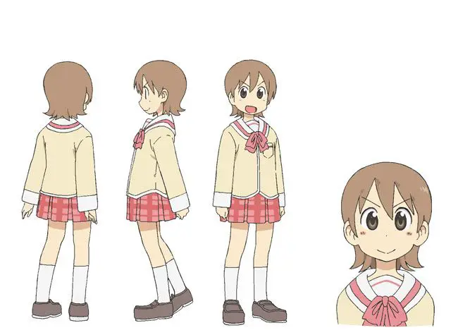 Gambar karakter-karakter utama dalam anime Nichijou