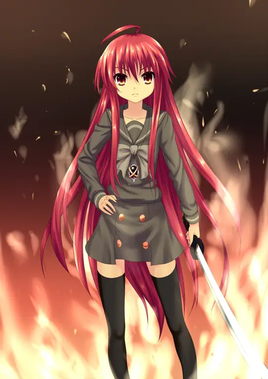 Gambar beberapa karakter utama dari anime Shakugan no Shana