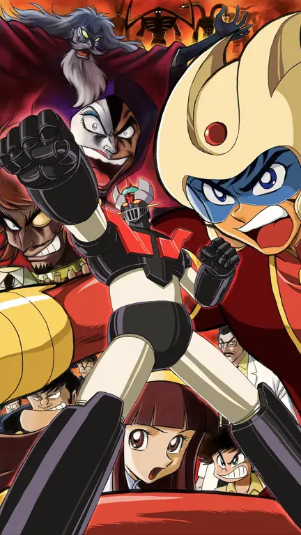 Para karakter dalam Shin Mazinger Shougeki! Z Hen berkumpul