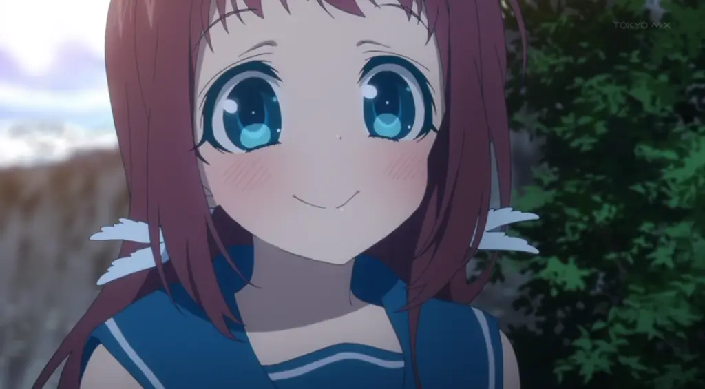 Para karakter utama Nagi no Asukara dengan ekspresi yang beragam